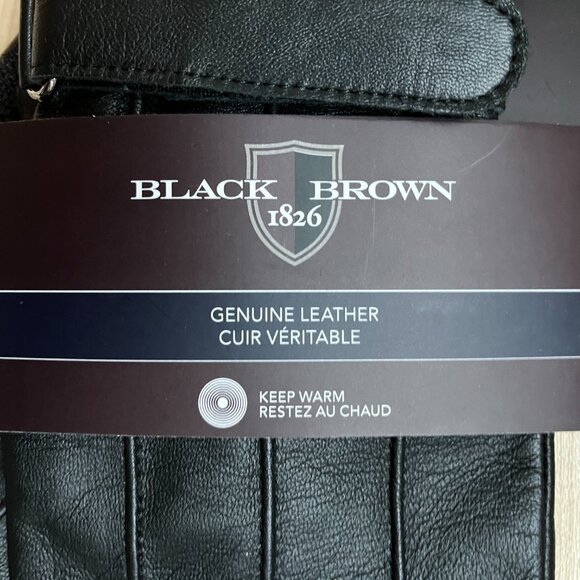 Mens Black Leather Gloves - Picture 2 of 3